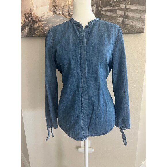 MADEWELL gently used denim long sleeve button down blouse SMALL - Picture 1 of 8
